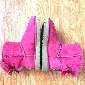 UGG Mini Bailey Bow Pink Boot- Size 5